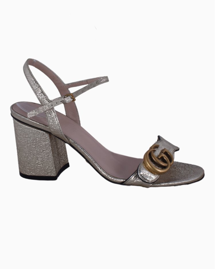 Sandália Gucci Original Metalizado Dourado feminina